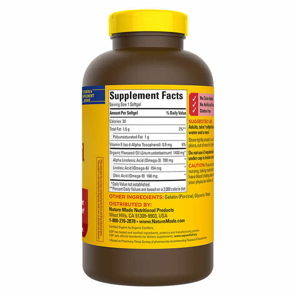 Nature Made Flaxseed Oil 1400 mg, 300 Softgels