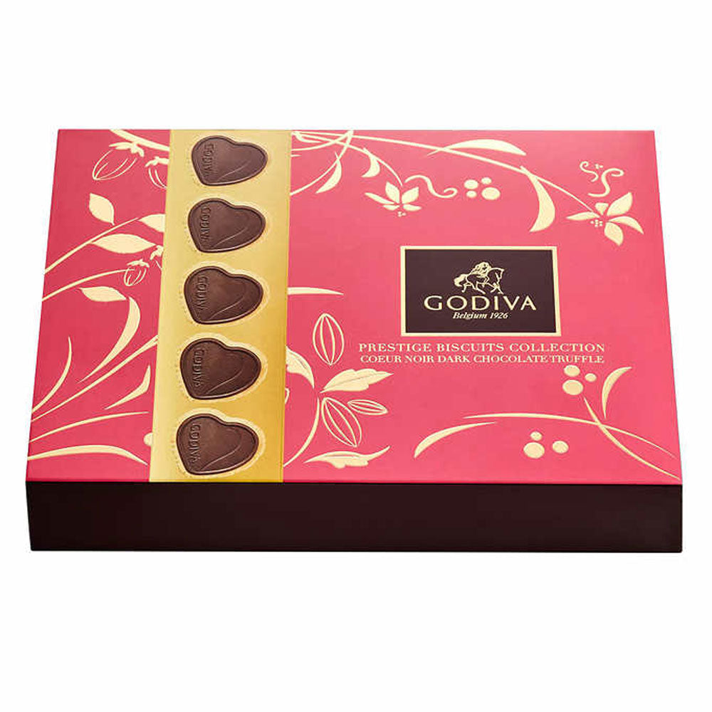 Godiva Heart Shaped Dark Chocolate Biscuits, 36 Piece