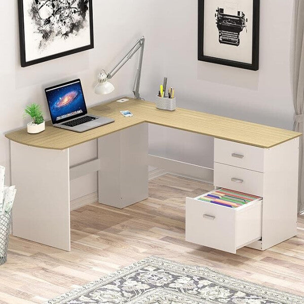L-Shaped Wooden Corner Desk