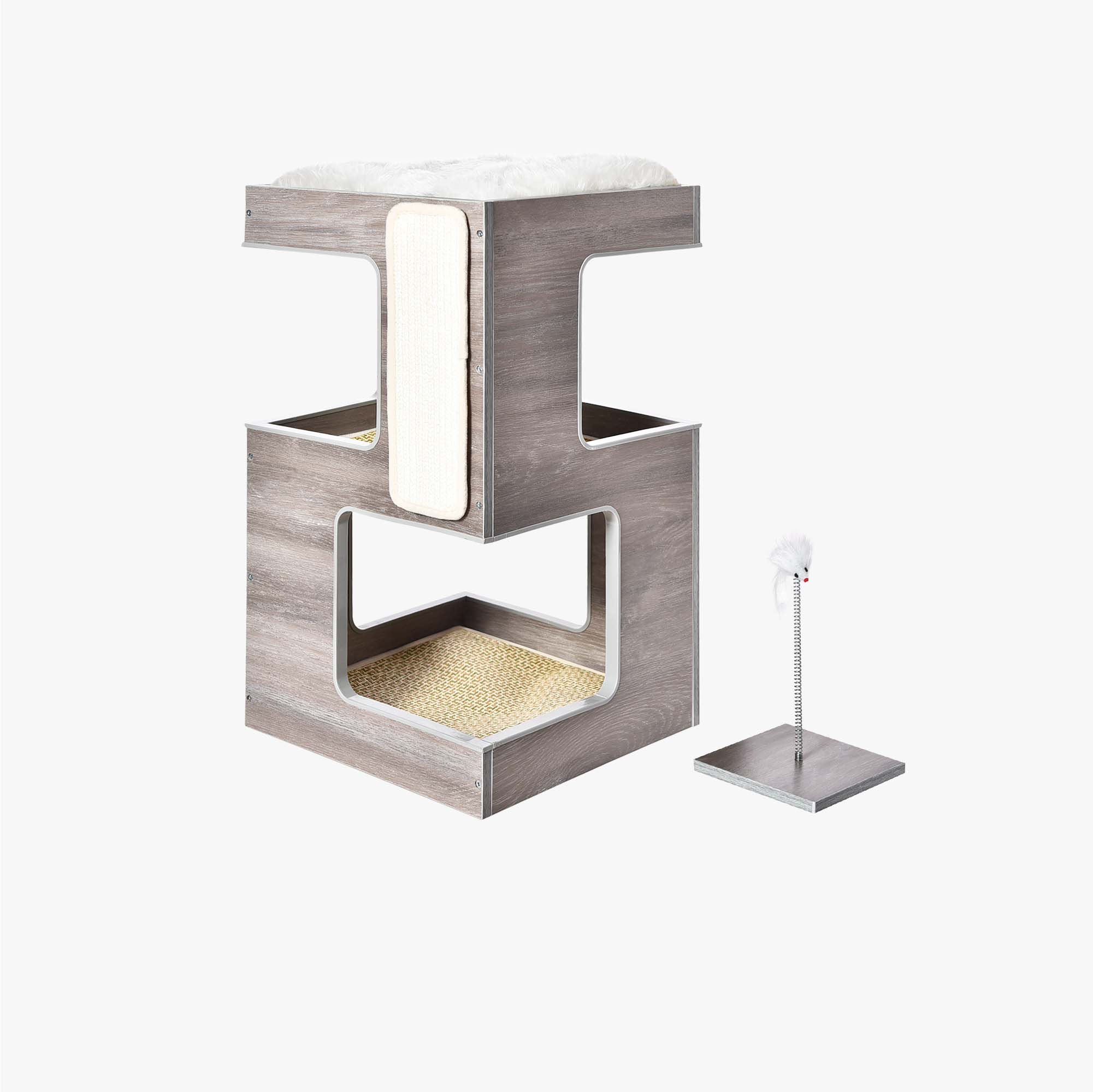 3 in 1 Wooden Cat Condo with Nightstand Function  - Petfamily