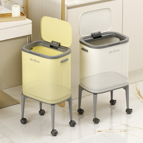 Kitchen Tall Bin with Wheels, Large Capacity, and High Foot Design - mrbin