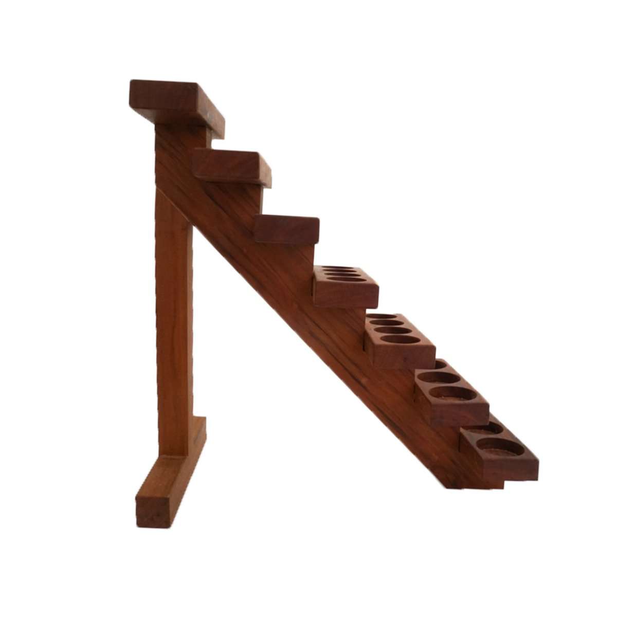 Handcrafted Wood Staircase Display Rack (Wild Cherry)