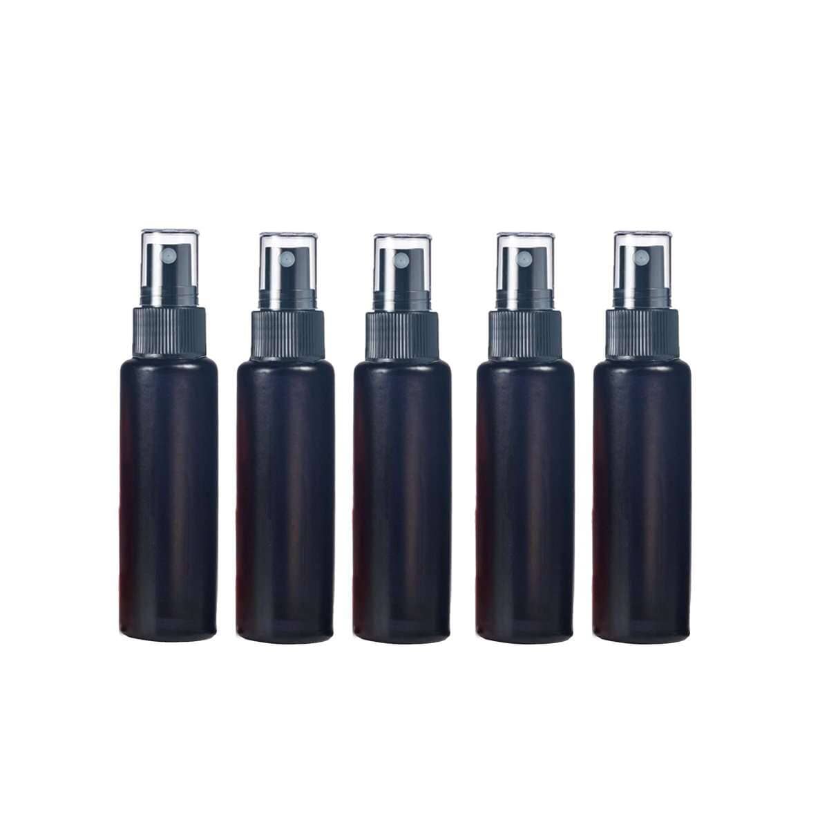 10 ml Black Frosted Glass Vial w/ Black Fine Mist Tops (Pack of 5)