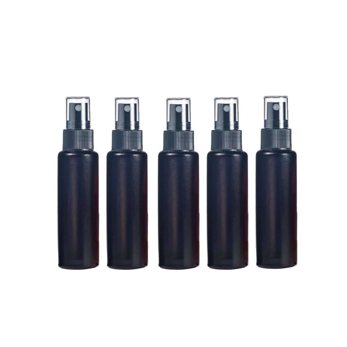 10 ml Black Frosted Glass Vial w/ Black Fine Mist Tops (Pack of 5)