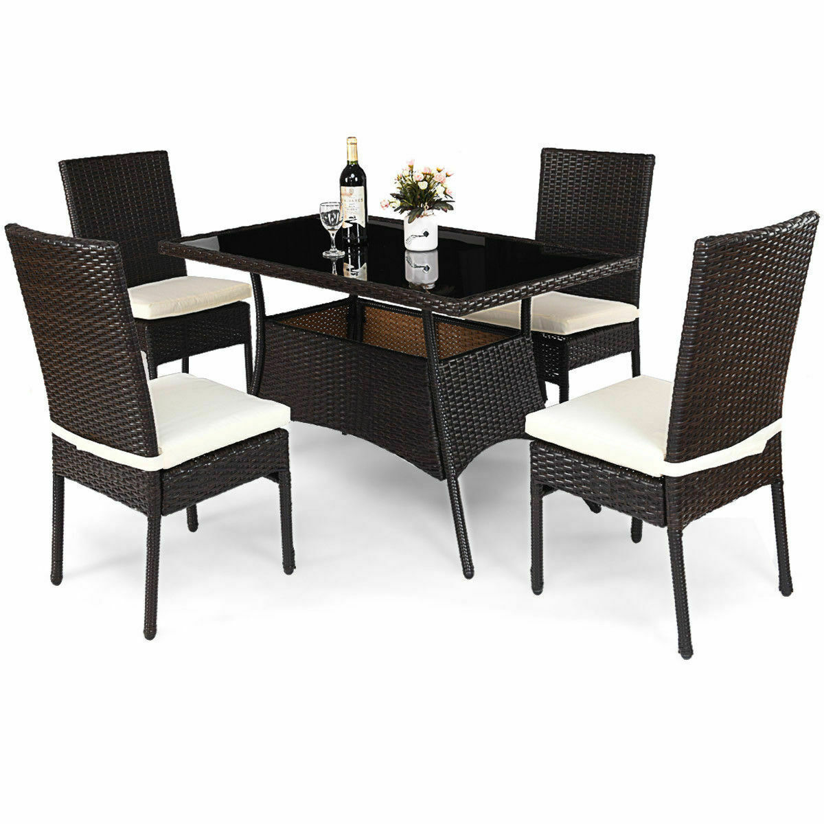 Rattan Tempered Glass Table