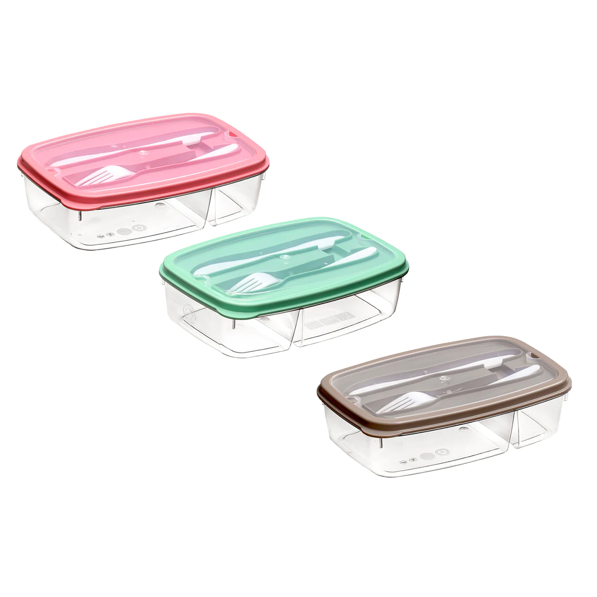 Rectangular Food storage container with cutlery