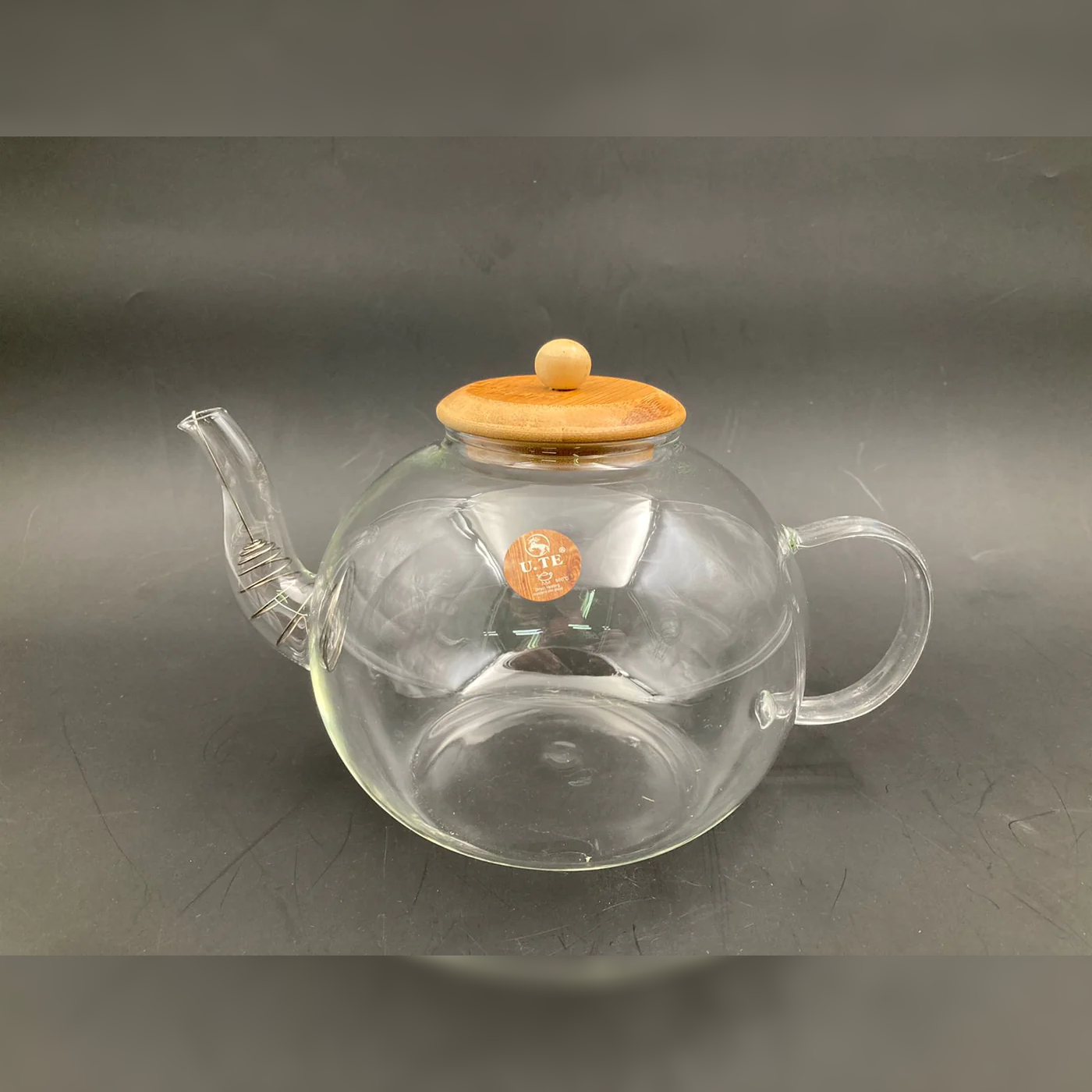 Borosilicate Glass Tea Pot Wood cover 1500 ml