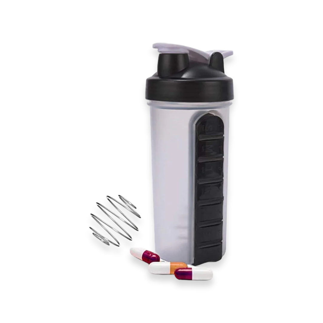 BPA Free Supplement Nutrition Shaker Bottle W Pill Box