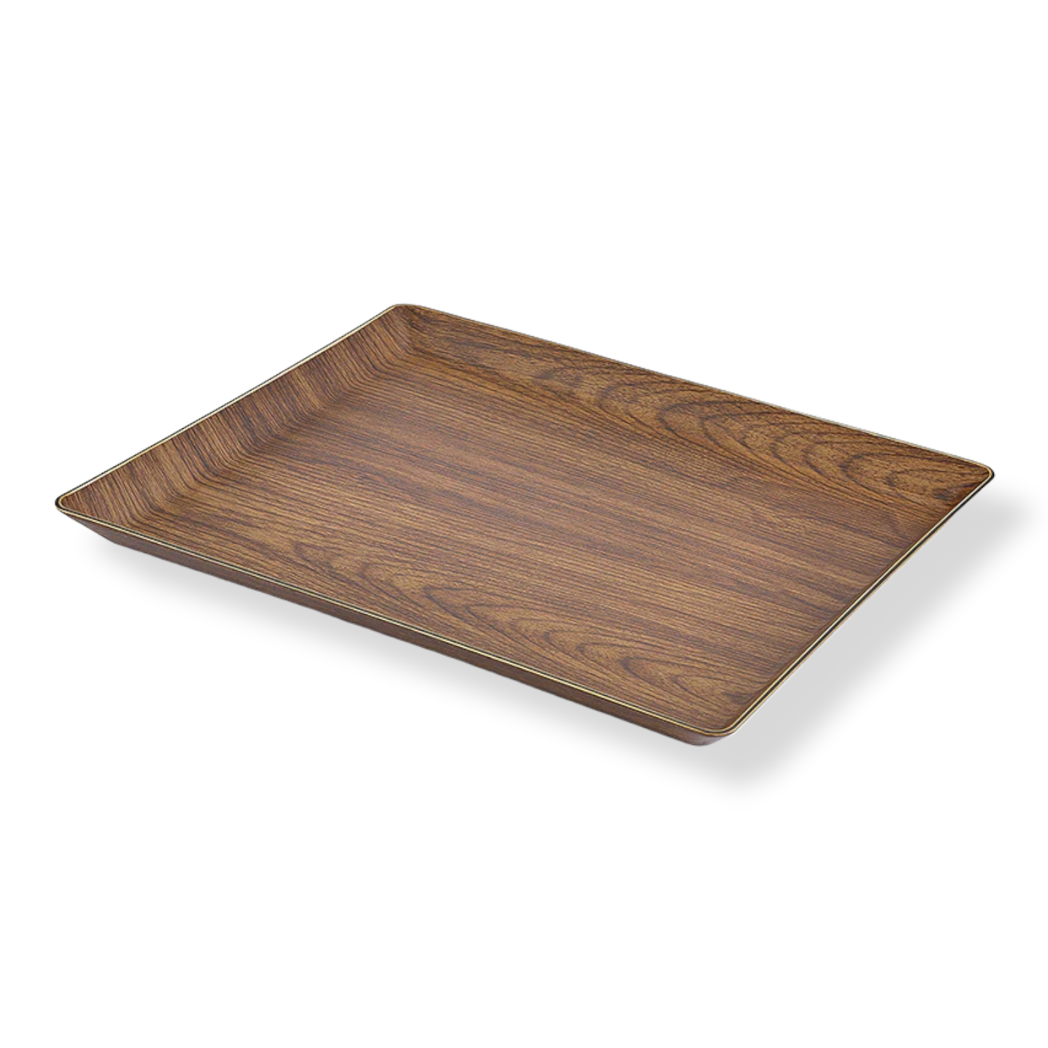 Small Plastic Tray with Wooden Finish