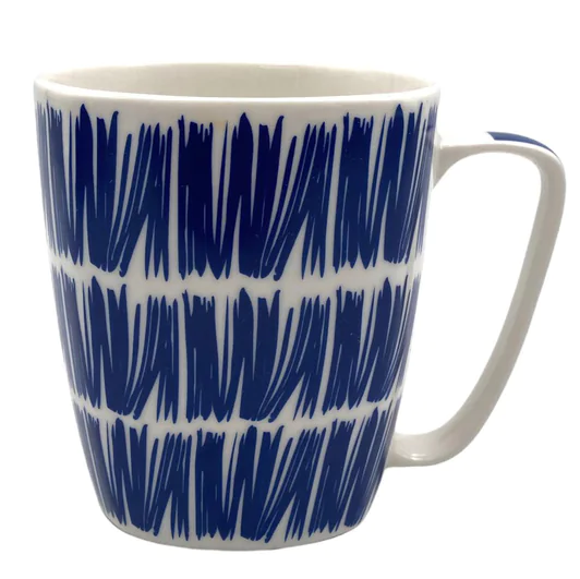 Large Squared Porcelain Mug with Bleu design