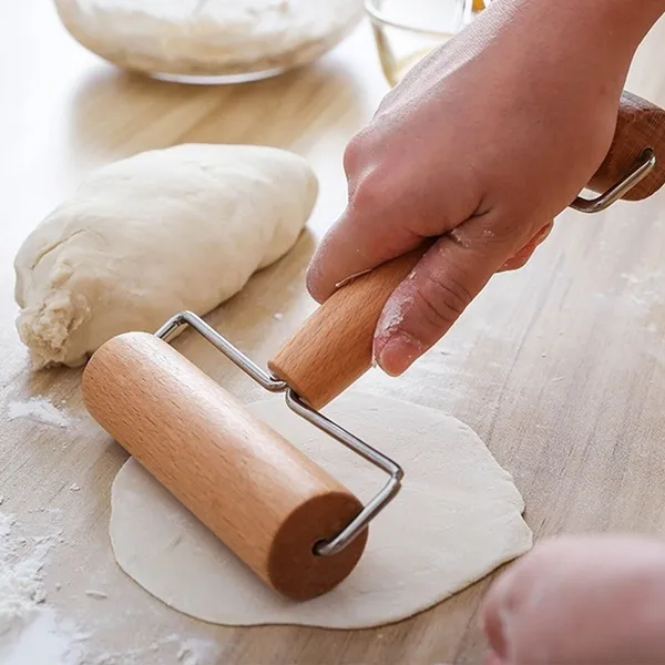 Small Wooden Rolling Pin with Handle