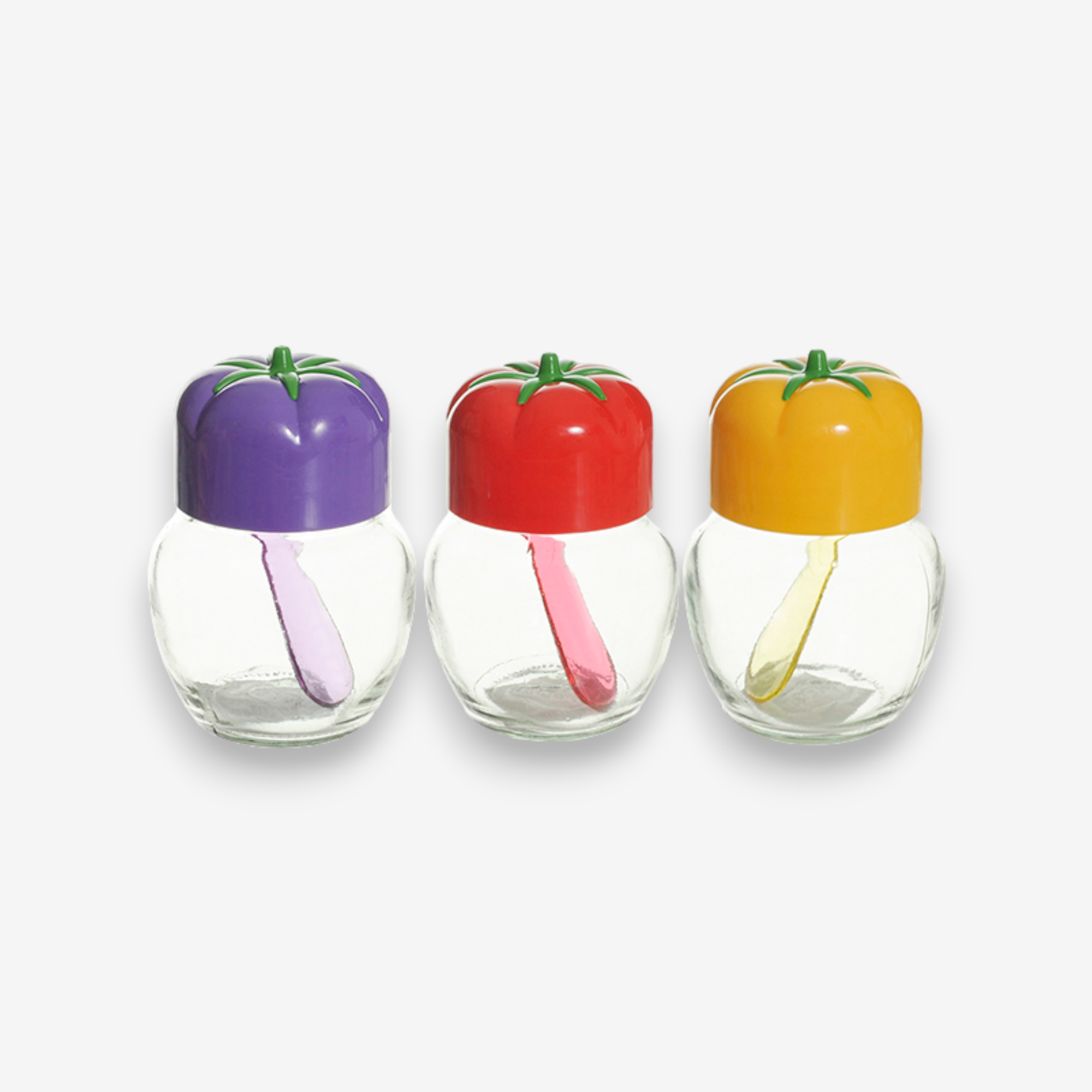 Tomato Shape Spice Jar with Plastic Spoon