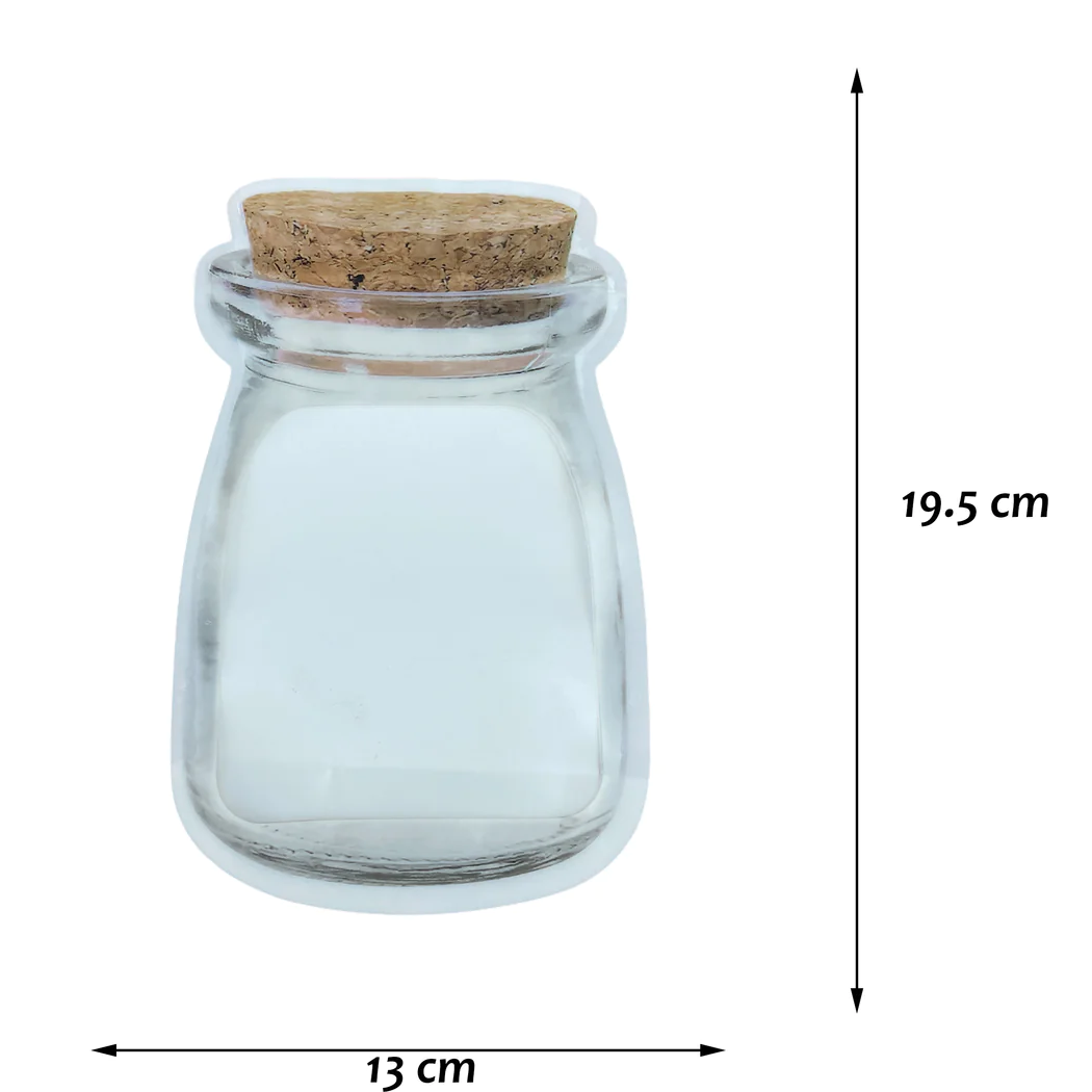 Medium reusable lock and seal bag cork cover jar X12