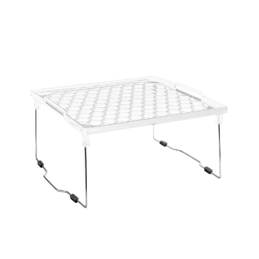 Large Squared Plastic Cabinet Organizer with Metal Feet