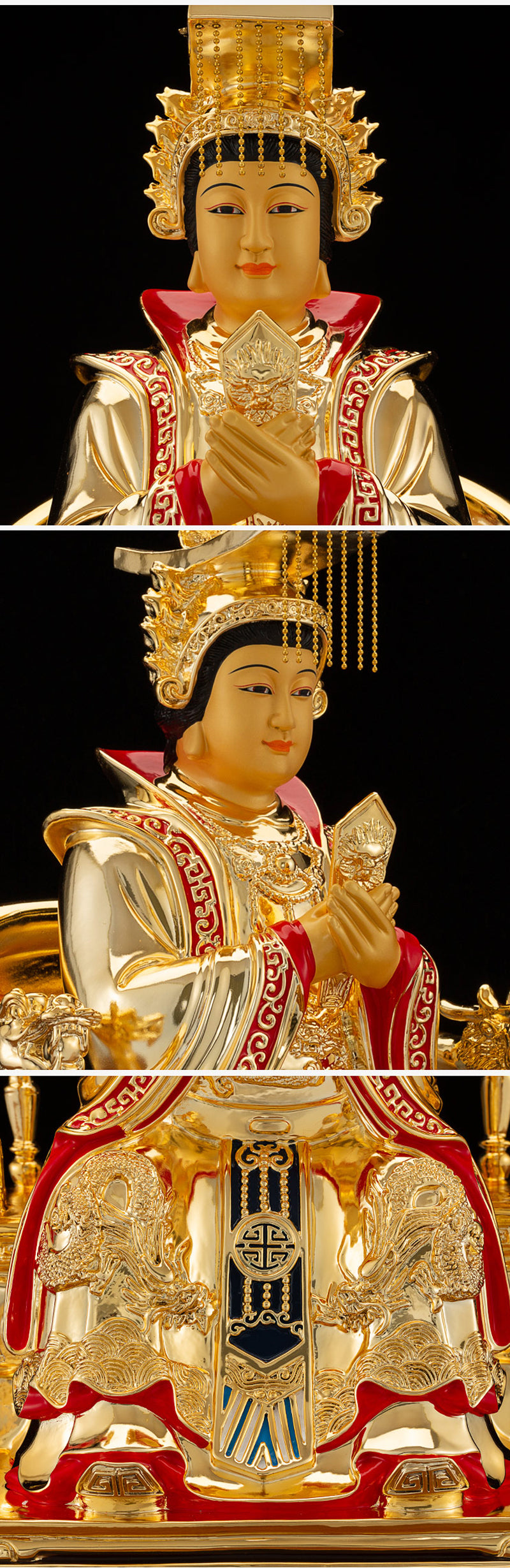 媽海神媽祖鎏金純銅神像