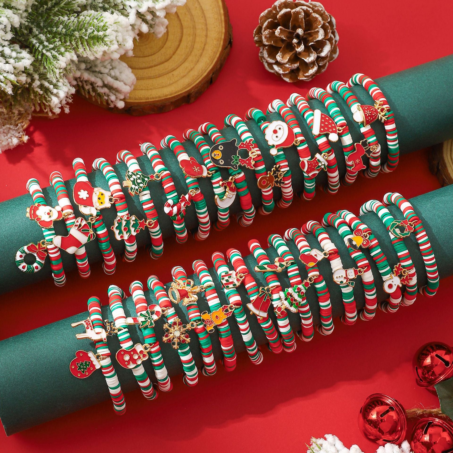 Christmas Soft Ceramic Beaded Bracelet Father Christmas Gift ...