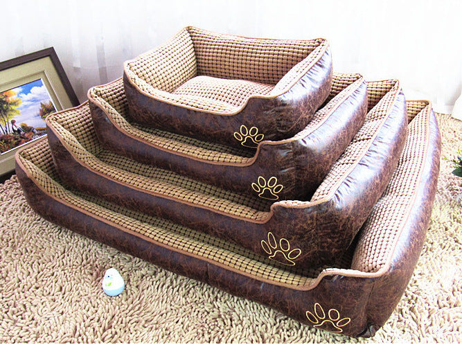 Comfortable Kennel Bed for Dogs with Free Bone, Blanket and Summer Mat