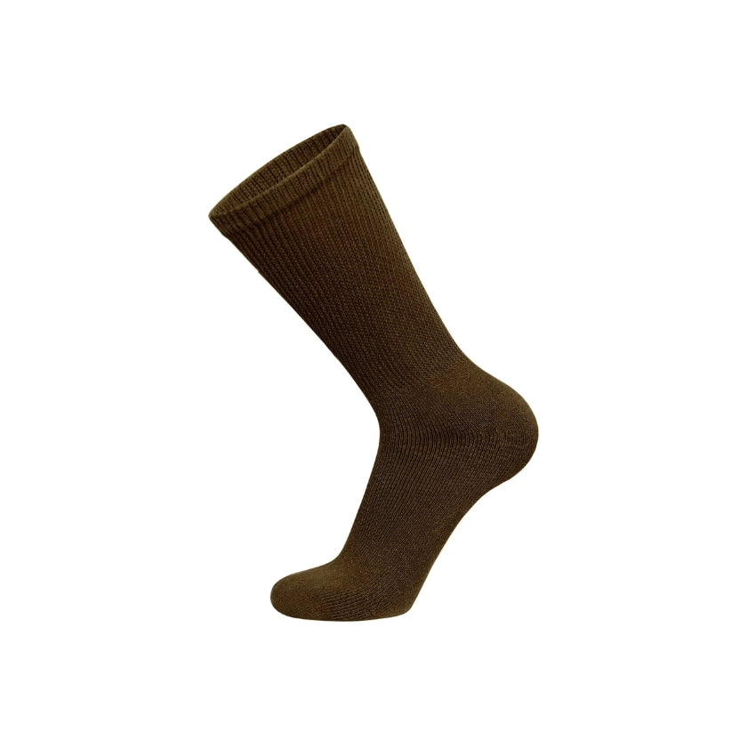 SensiFoot? Diabetic Closed-Toe Crew Socks, 8-15 mmHg, Brown