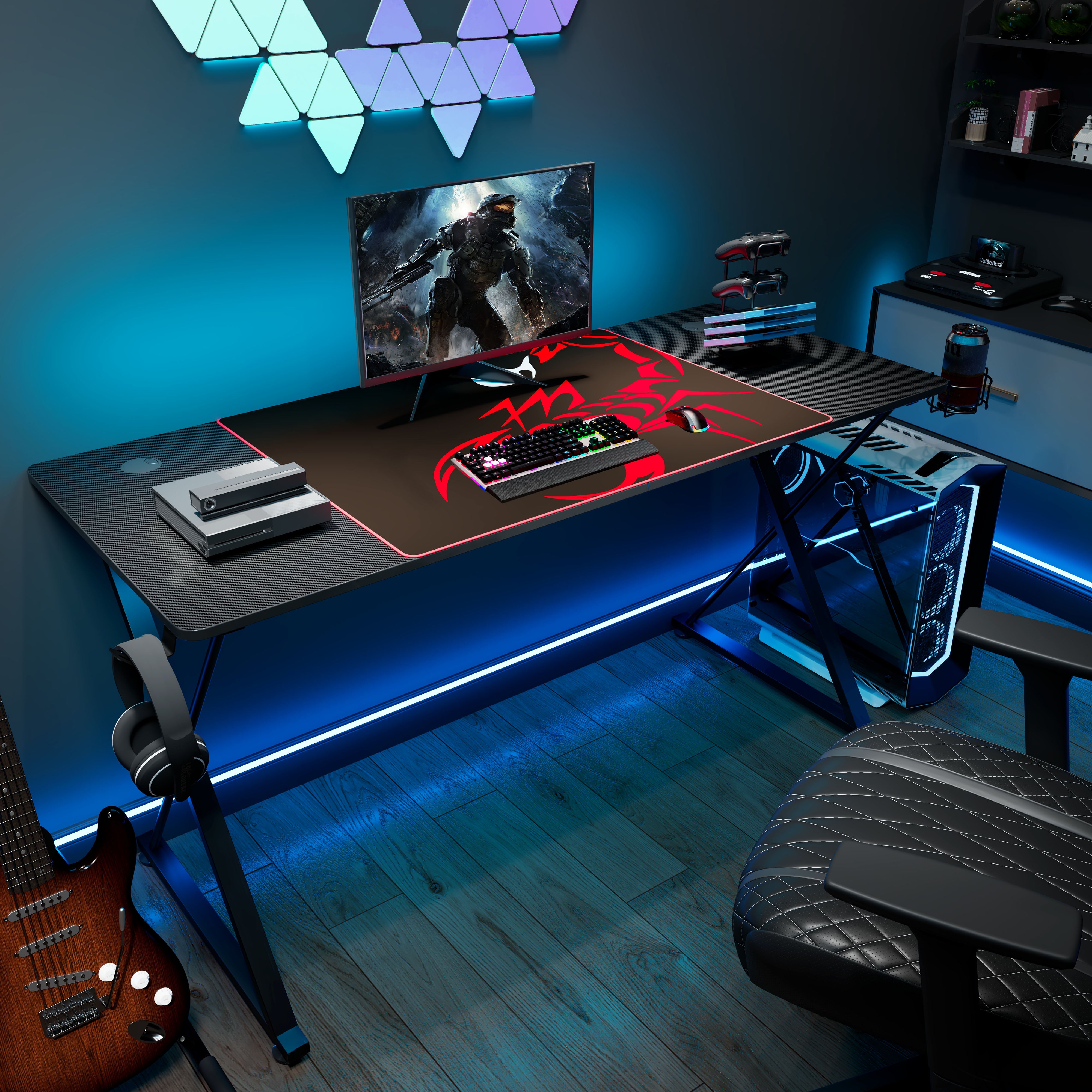 31'/39'/47'/55'  Gaming Desk with X-shaped Legs