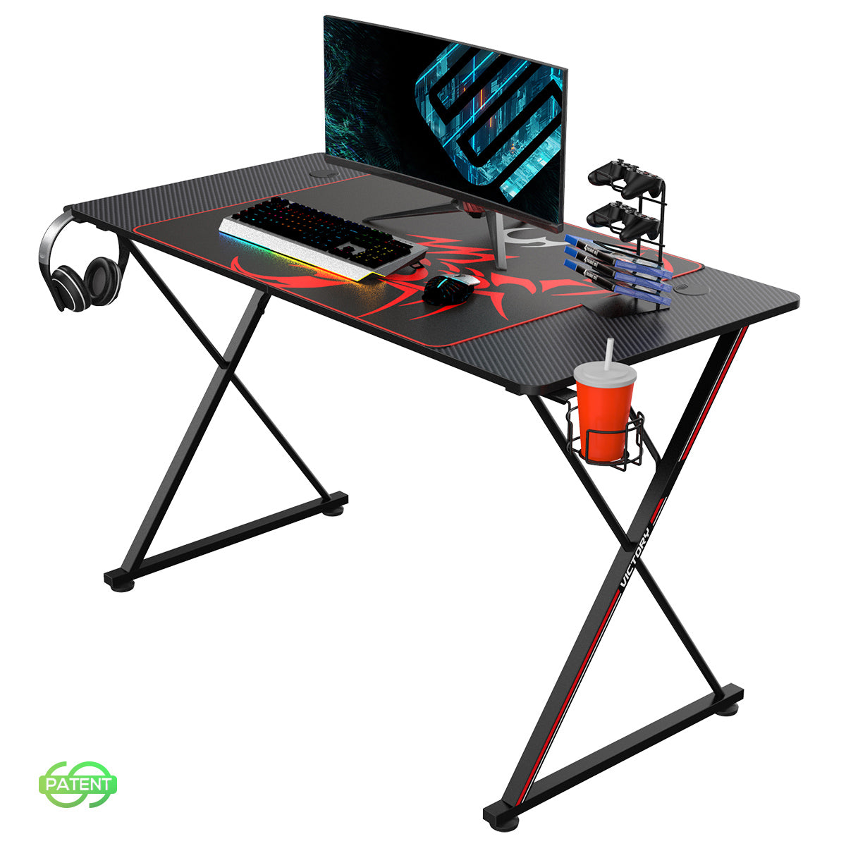 31'/39'/47'/55'  Gaming Desk with X-shaped Legs