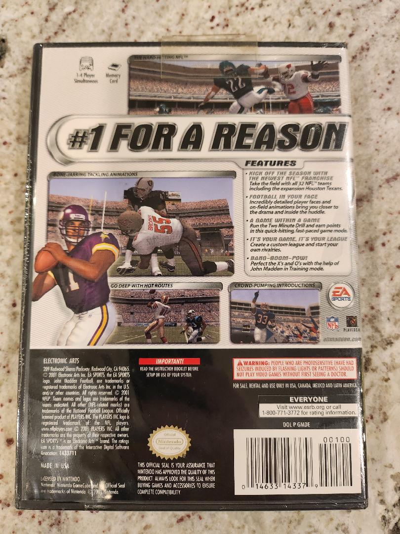 Madden NFL 2002 Nintendo GameCube Sealed NEW