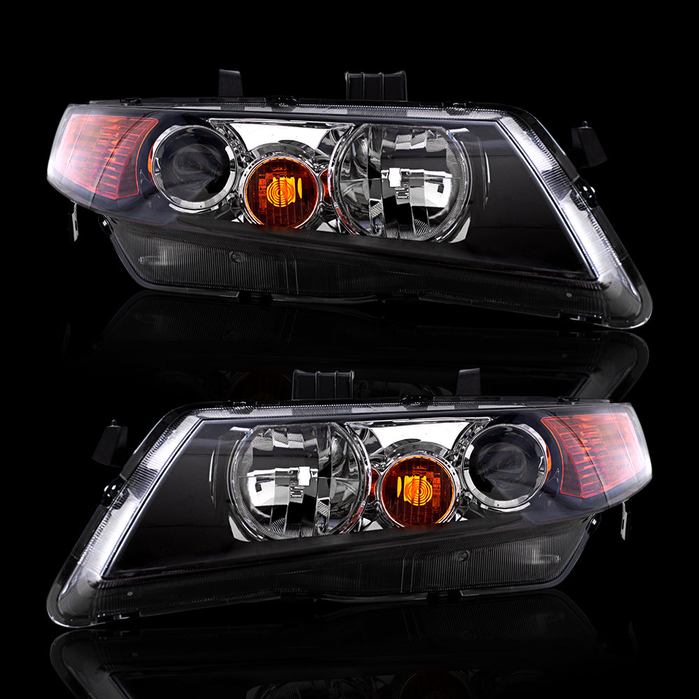 Brock Replacement Driver and Passenger Side HID Combination Headlight Unit Set Compatible with 2004-2005 Acura TSX