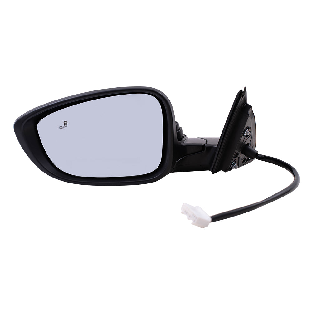 Brock Aftermarket Replacement Driver Left Power Mirror Paint To Match Black With Heat-Blind Spot Detection Without Signal-Memory Compatible With 2018-2021 Honda Accord