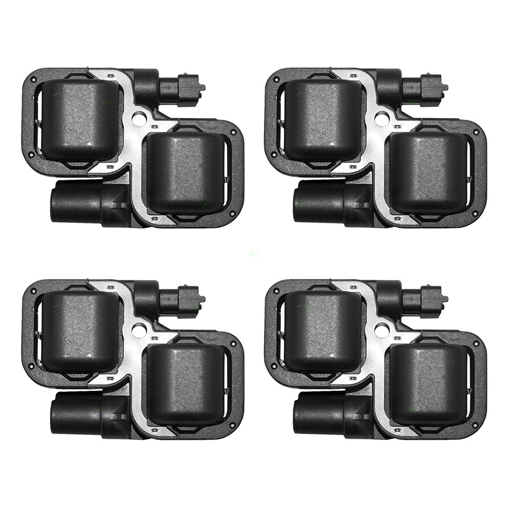 Brock Replacement 4 Piece Set of Four Ignition Spark Plug Coil Pack Modules Compatible with 1998-2005 C-Class C43 AMG C55 AMG 8 cyl