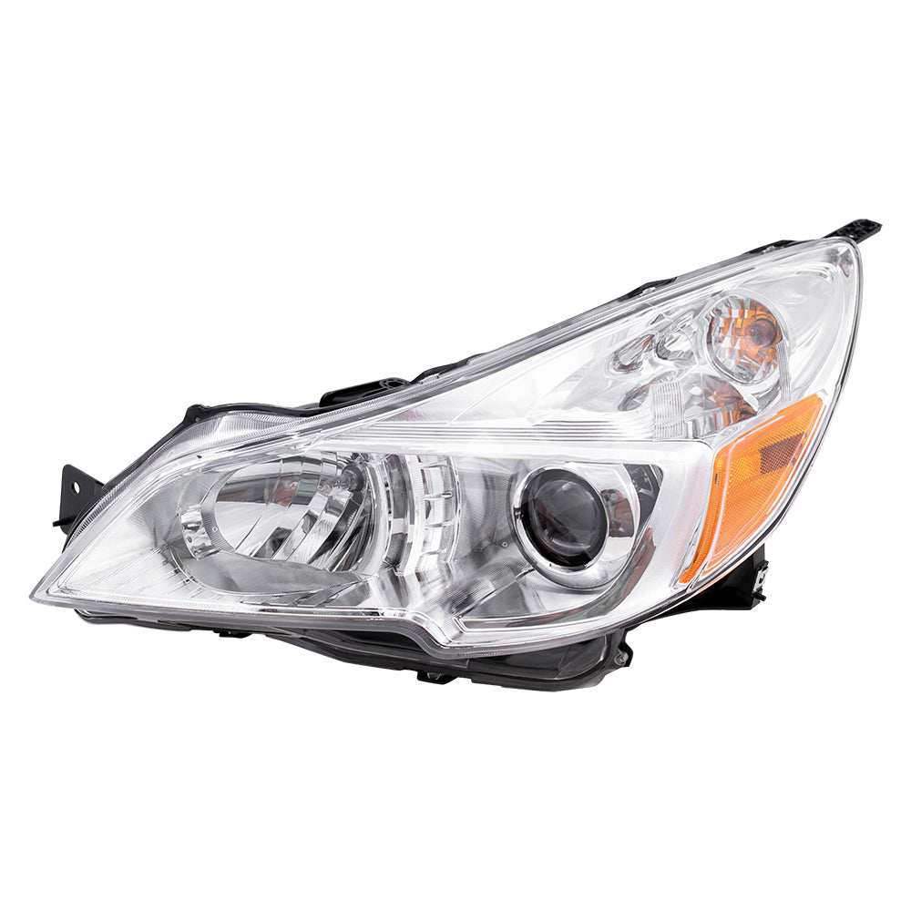 Brock Replacement Driver Side Halogen Combination Headlight Assembly without Black Bezel Compatible with 2013-2014 Outback