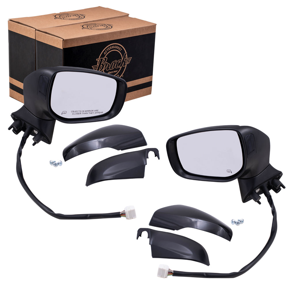 Brock Replacement Set Driver and Passenger Power Side Mirrors Heated Signal Blind Spot Detection Compatible with 2018-2019 Outback Legacy