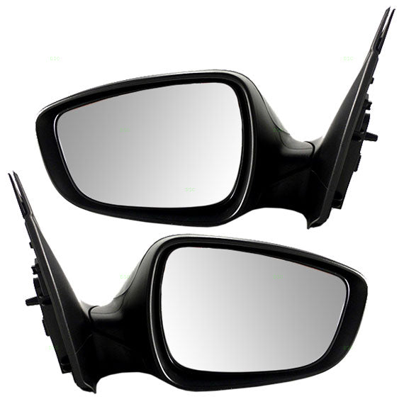 Brock Replacement Pair Set Power Side View Mirrors Textured Compatible with Accent 87610-1R250 87620-1R250