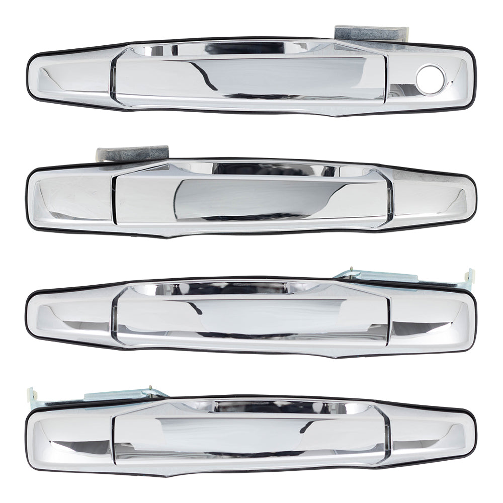 Brock Replacement Front and Rear Outside Door Handles 4 Piece Set Compatible with 2007-2013 Avalanche/Sierra Denali/Escalade EXT & 2007-2014 Silverado/Sierra/Escalade & ESV/Suburban/Tahoe/Yukon