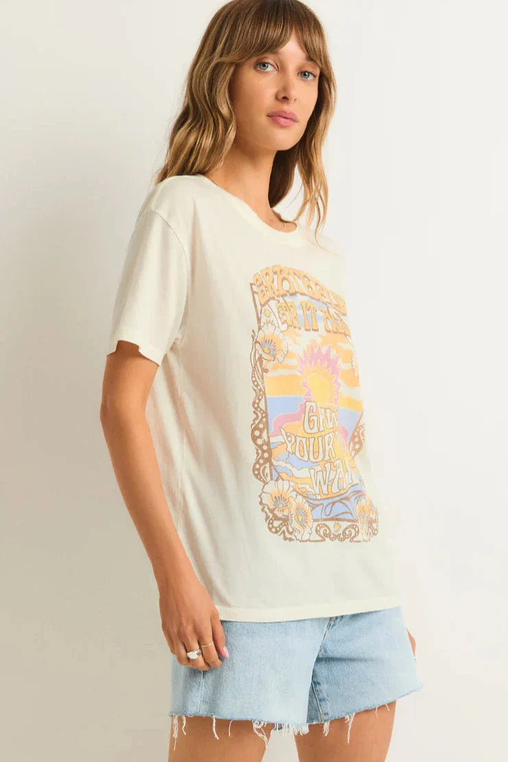 Z Supply Grateful Boyfriend Tee Sea Salt