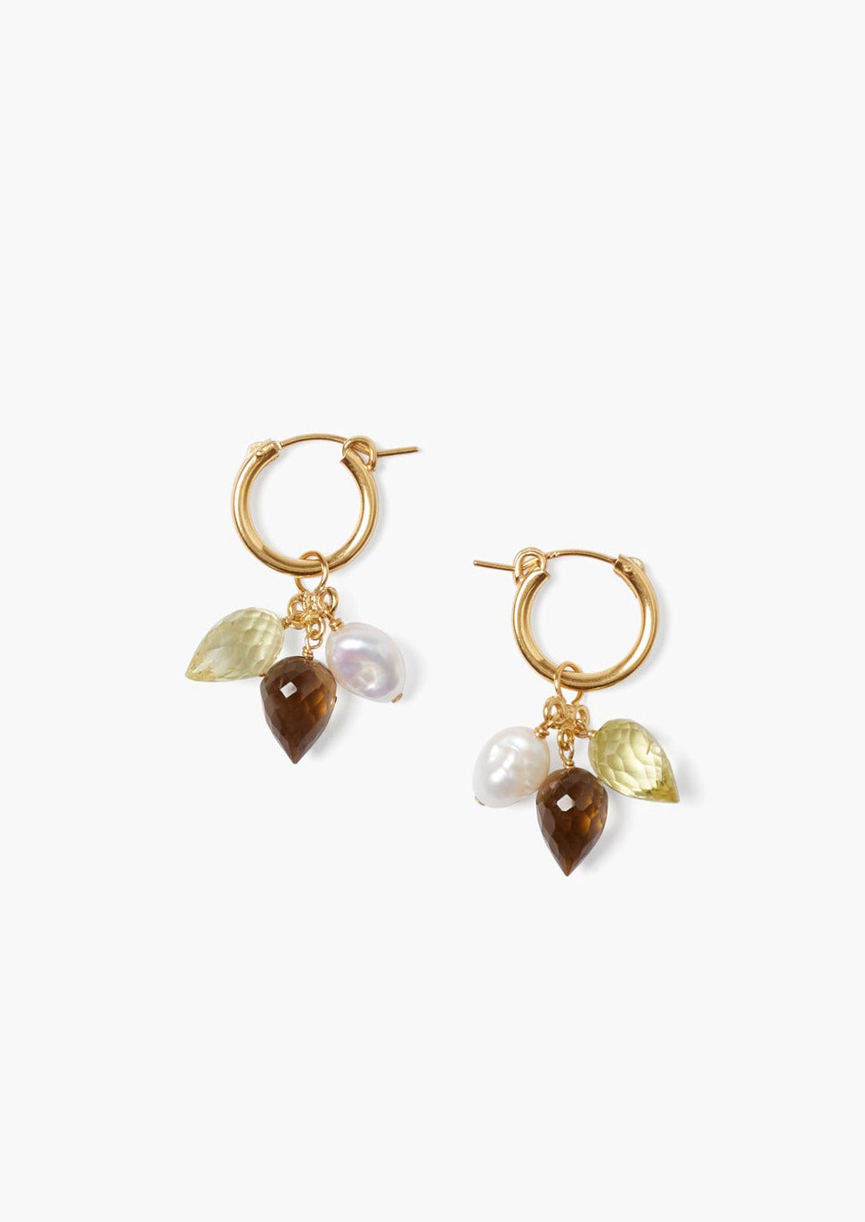 Chan Luu Delphine Freshwater Pearl Mix Hoops Earrings