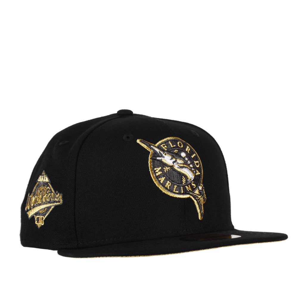 New Era Florida Marlins 1997 World Series Patch - 59FIFTY Custom Fitted Hat - Gold/ Black