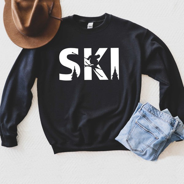Styletrendy Ski With Trees Graphic Sweatshirt