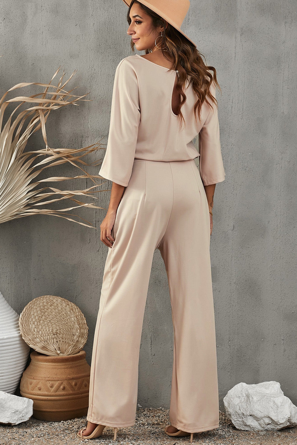 Shop Our Belted Three-Quarter Sleeve Jumpsuit | Chic And Stylish