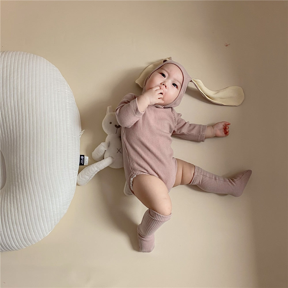 Baby Clothes/ Big Ear Hat and Cocks Bodysuit For 0-2 Years