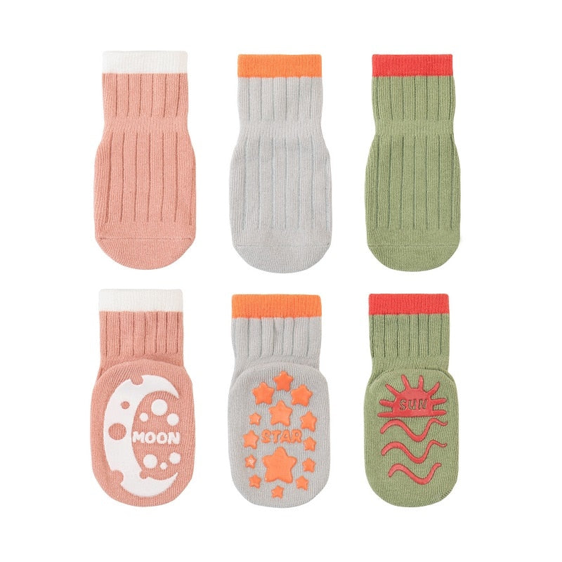 3 Pairs Socks/ Cute Cotton Toddler Socks For 0-3 Years