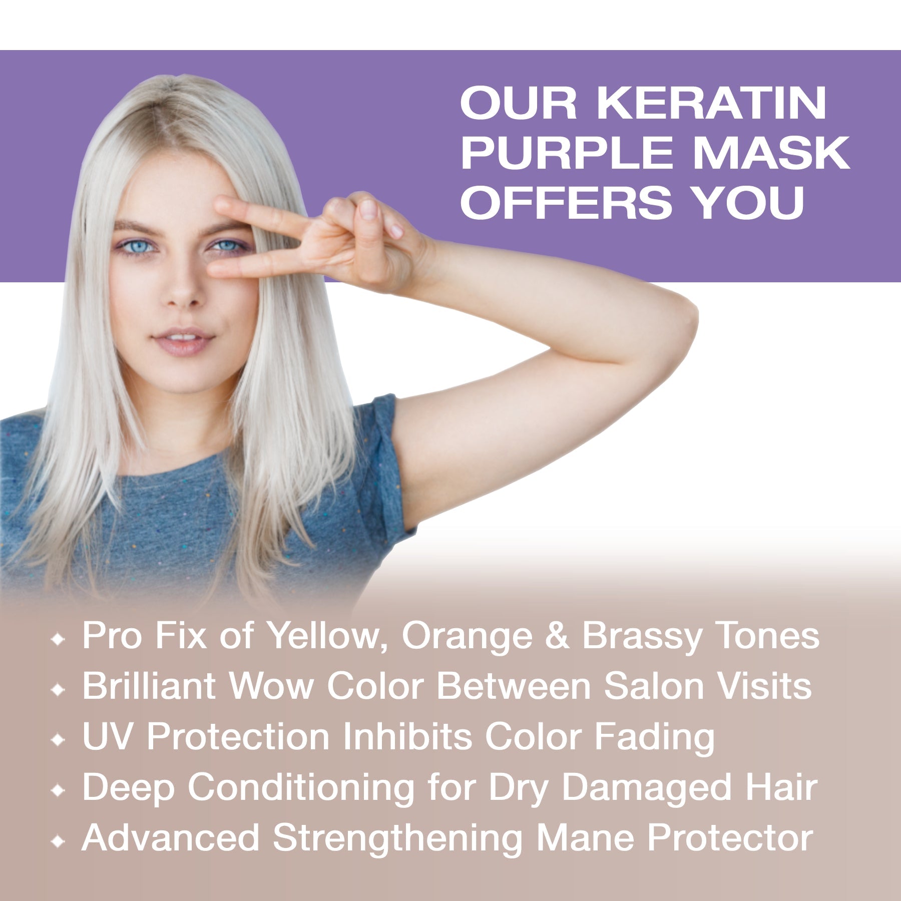 Keratin Blue Purple Hair Mask Toner Treatment for Brassy Hair