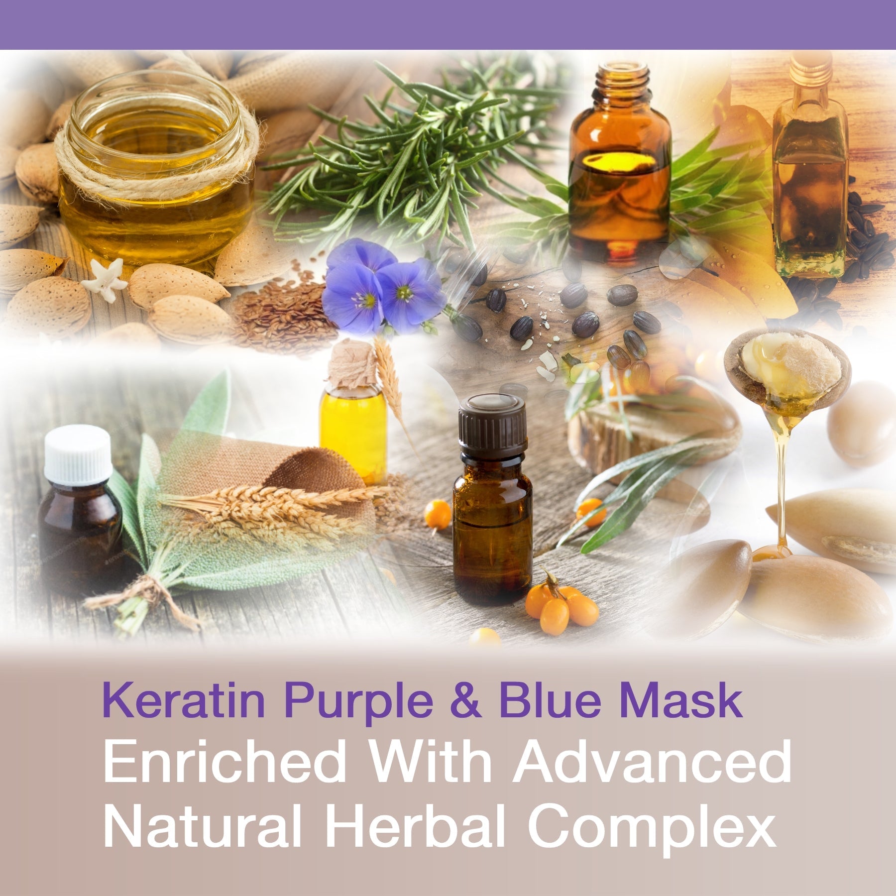 Keratin Blue Purple Hair Mask Toner Treatment for Brassy Hair