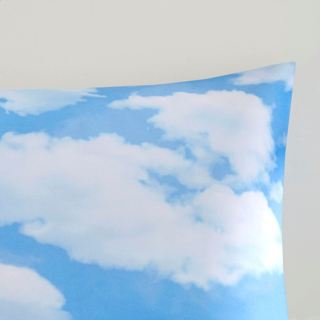 Aira Cloud Printed Duvet Cover Set - Blue - Twin Size / Twin XL Size