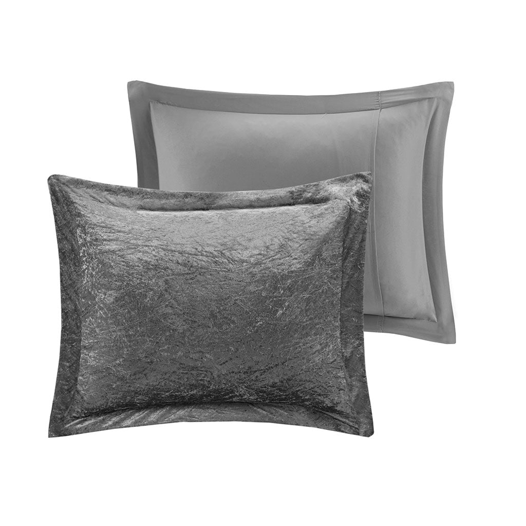 Felicia Velvet Comforter Set - Grey - Twin Size / Twin XL Size