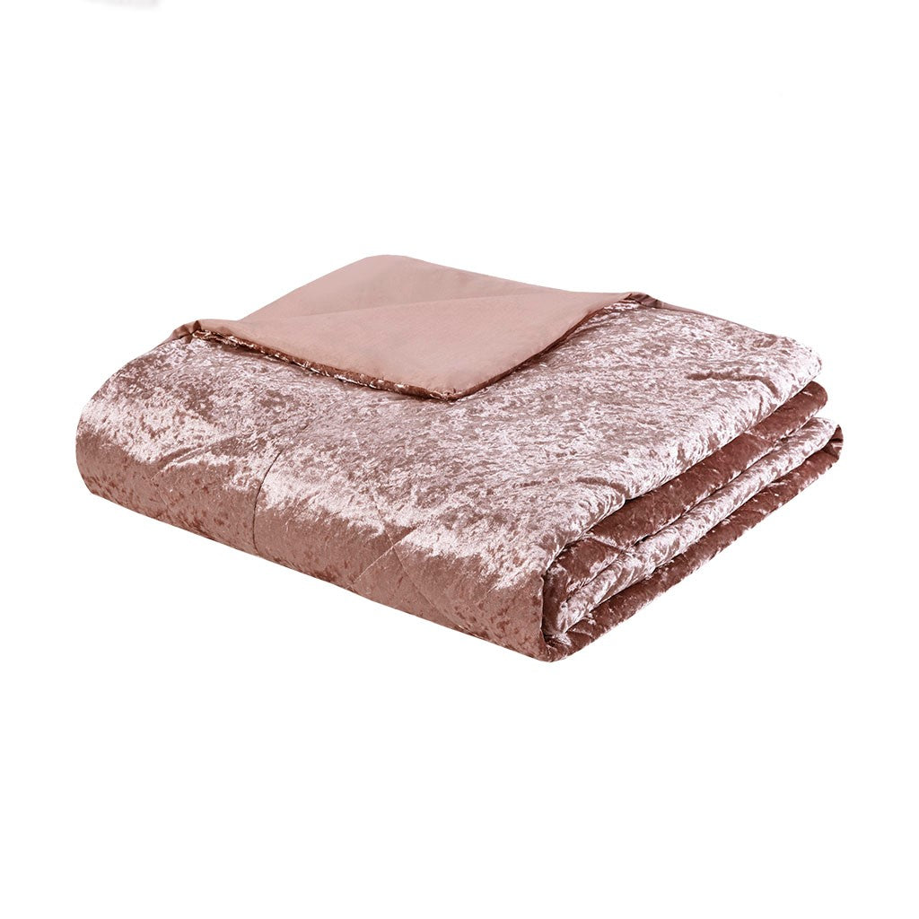 Felicia Velvet Duvet Cover Set - Blush - Twin Size / Twin XL Size