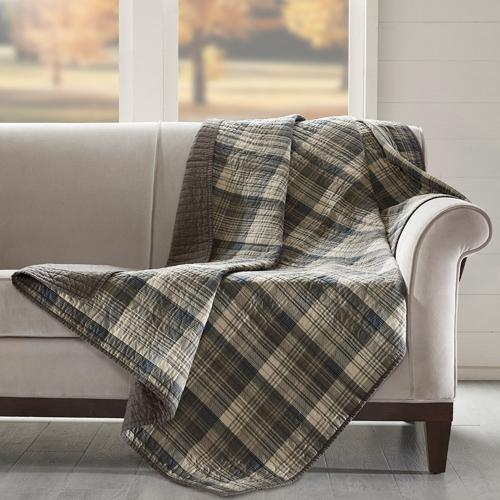 Tasha Quilted Throw - Taupe  - 50x70