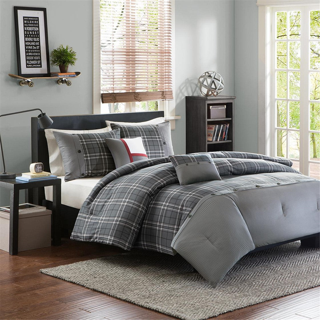 Daryl Comforter Set - Grey - King Size / Cal King Size