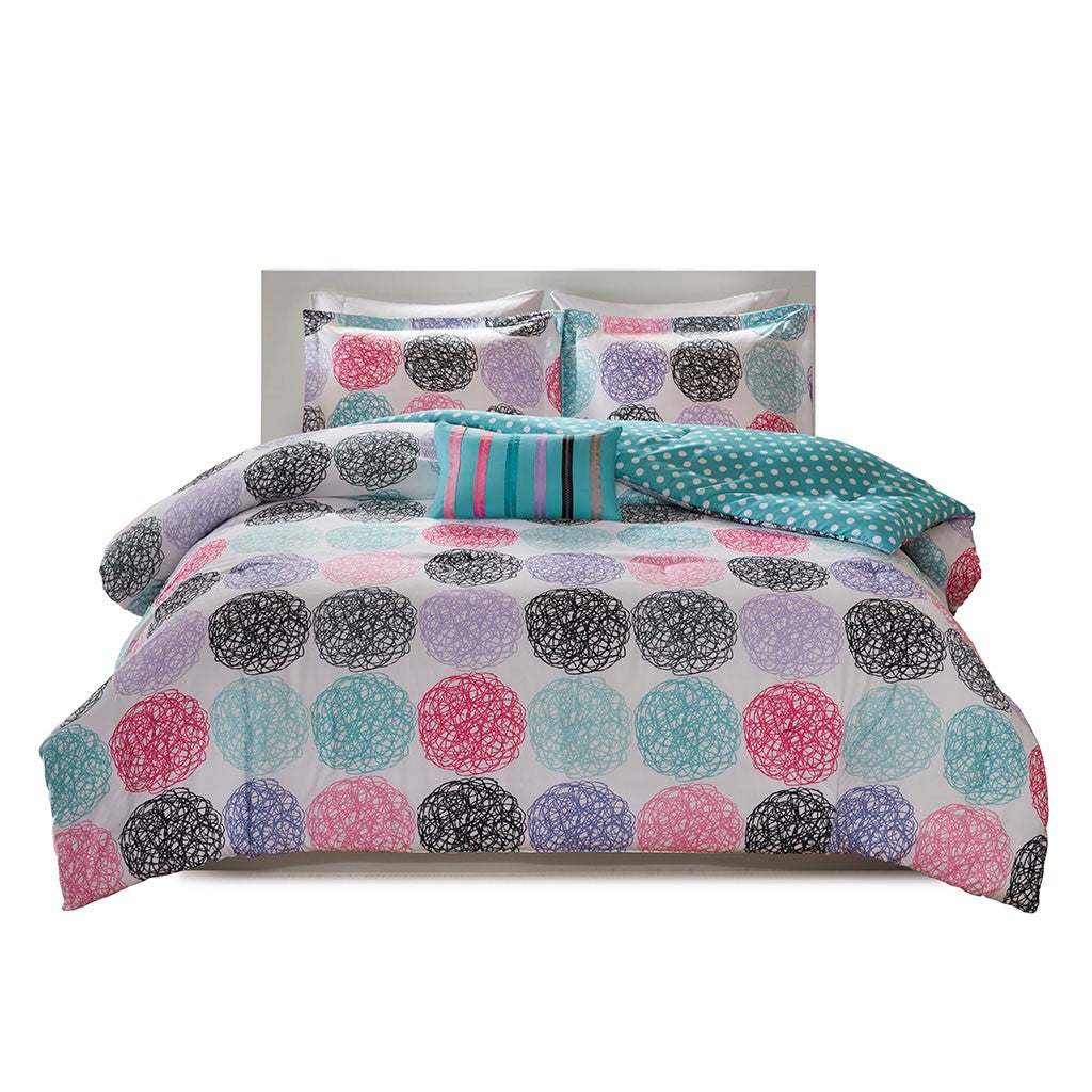 Carly Reversible Comforter Set - Purple - Full Size / Queen Size