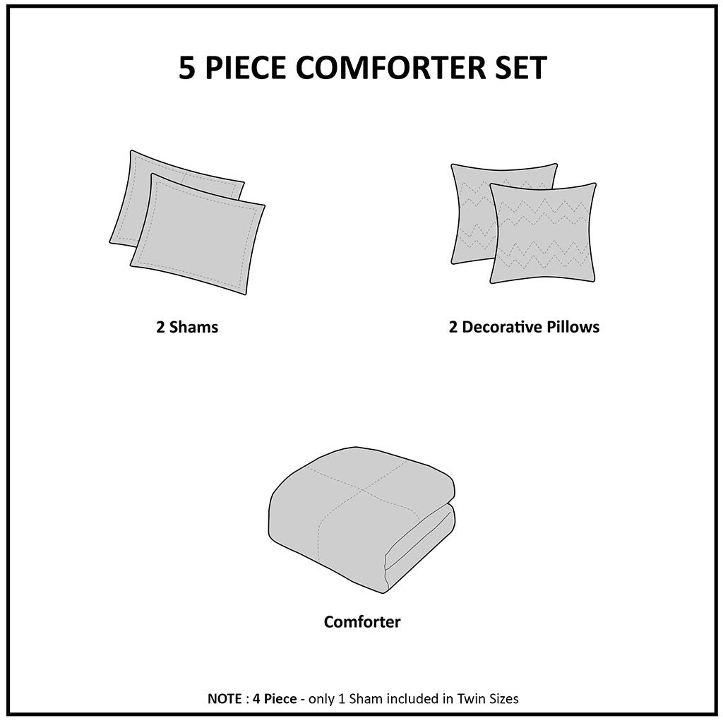 Olivia Comforter Set - Blue - Full Size / Queen Size
