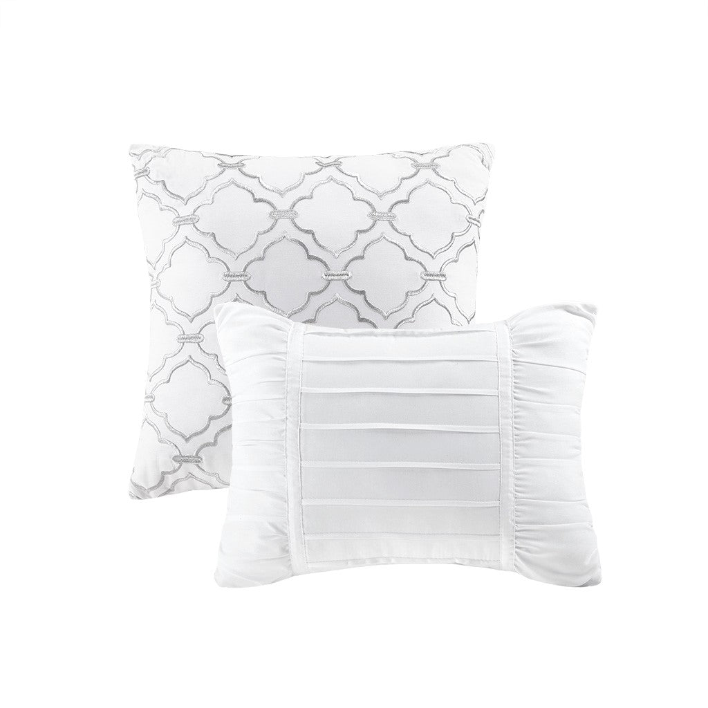 Benny Comforter Set - White - Full Size / Queen Size