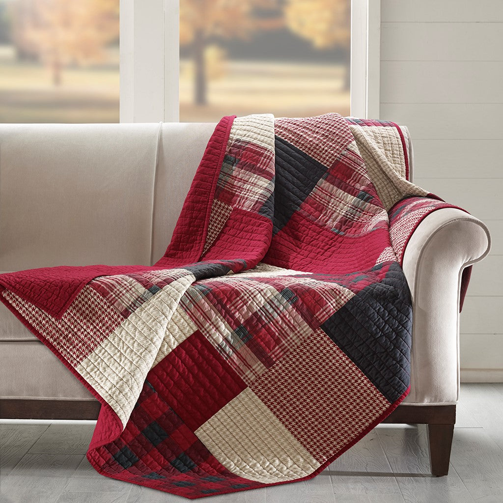 Sunset Quilted Throw - Red  - 50x70
